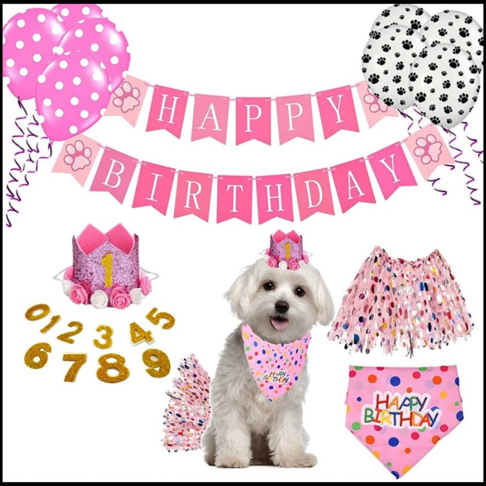 Dog/Cat Birthday Supply Decor in Pink